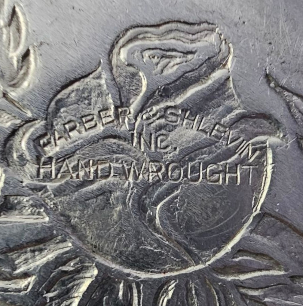 Farber and Shlevin - Vintage 1950's Hand Wrought Cast Aluminum Roses Basket​ - Picture 5 of 10